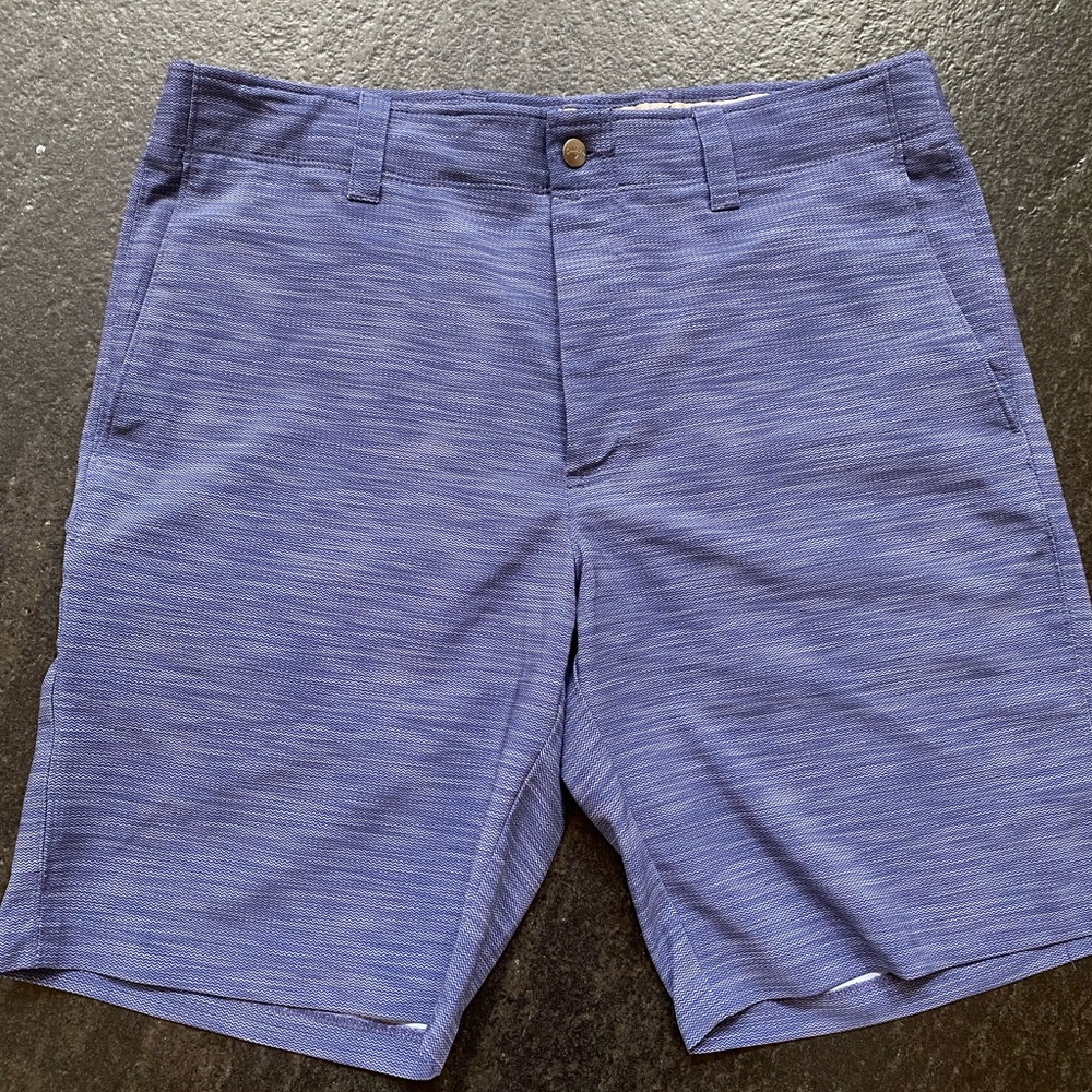 Callaway Men’s Blue Chevron Golf Shorts 34W 10" Inseam Flat Front Stretch